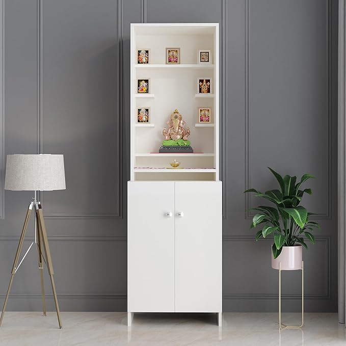 Puja Stand Shelf Dev Ghar Mandir Big Size (White)