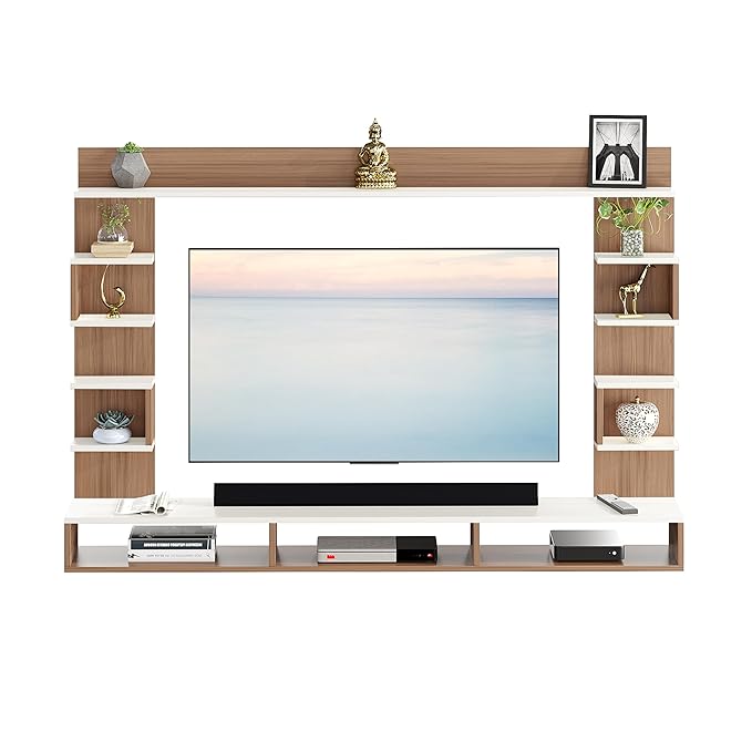 FURNEASER Steven Engineered Wood Wall Mount TV Unit/Set Top Box Stand with Display Shelves/Modern Tv Rack/Cabinet/Showcase for 43 inch TV (LH