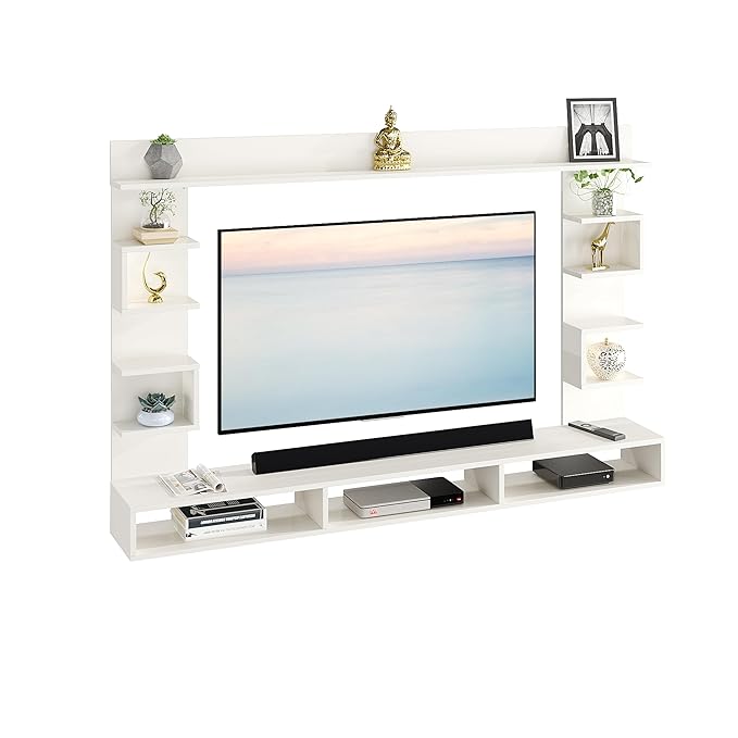 FURNEASER. Steven Engineered Wood Wall Mount TV Unit/Set Top Box Stand with Display Shelves/Modern Tv Rack/Cabinet/Showcase for 43 inch TV (H)