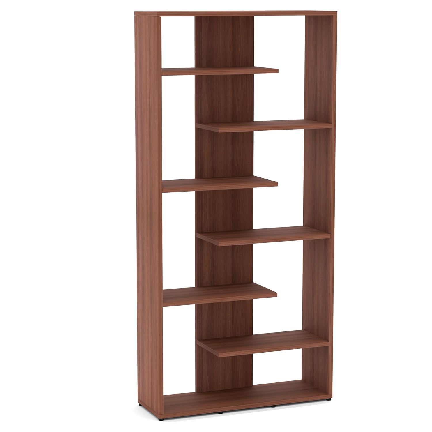 Hazzel Wooden Book Shelf for Books, Book Shelf Rack for Home Library, Corner Shelf for Living Room, Study Room & Office Furniture (Exotic Teak)