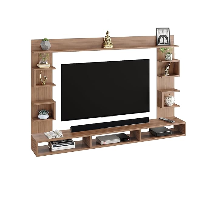 FURNEASER Steven Engineered Wood Wall Mount TV Unit/TV Stand/TV Cabinet/TV Entertainment Unit/Set Top Box Stand (Ideal for 55 Inch) (Exotic Teak)