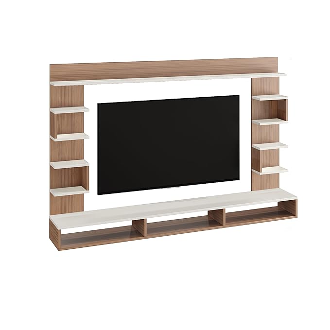 FURNEASER Steven Engineered Wood Wall Mount TV Unit/TV Stand/TV Cabinet/TV Entertainment Unit/Set Top Box Stand (Ideal for 55 Inch) (Exotic Teak & White)