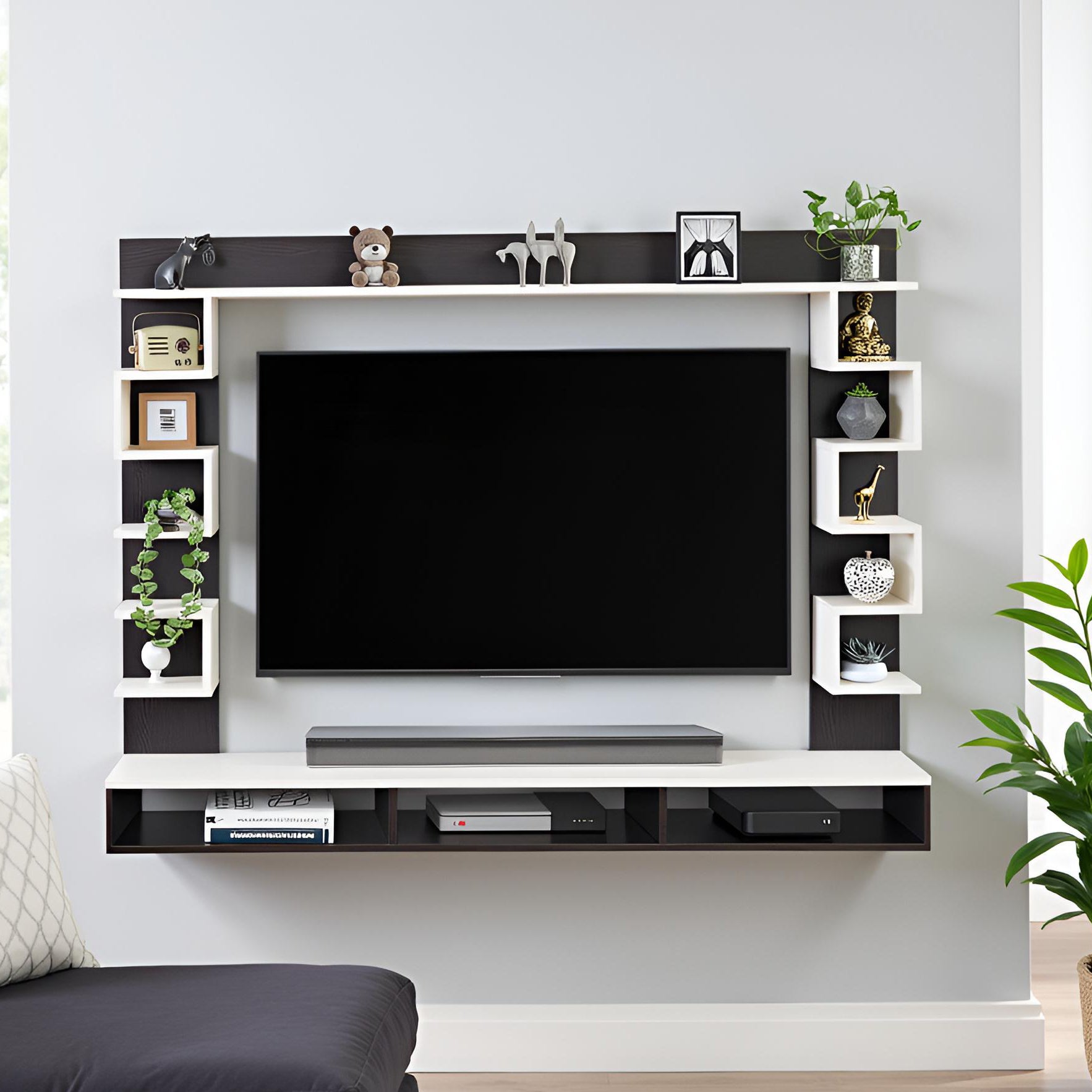 Cabiar Tv Entertainment Unit, Cabinet, Showcase, Stand For 55 Inch TV (Wenge White)