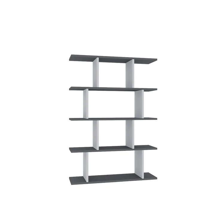 Collet Wooden Book Shelf for Books, Book Shelf Rack for Home Library, Corner Shelf for Living Room, Study Room & Office Furniture (Wenge & White)