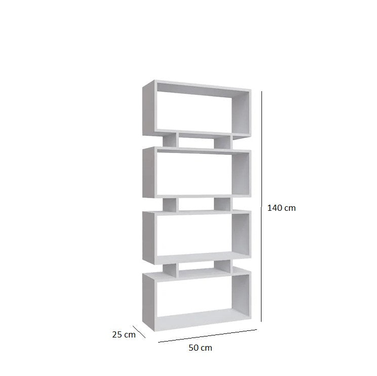 Forrel Wooden Book Shelf for Books, Book Shelf Rack for Home Library, Corner Shelf for Living Room, Study Room & Office Furniture (White)