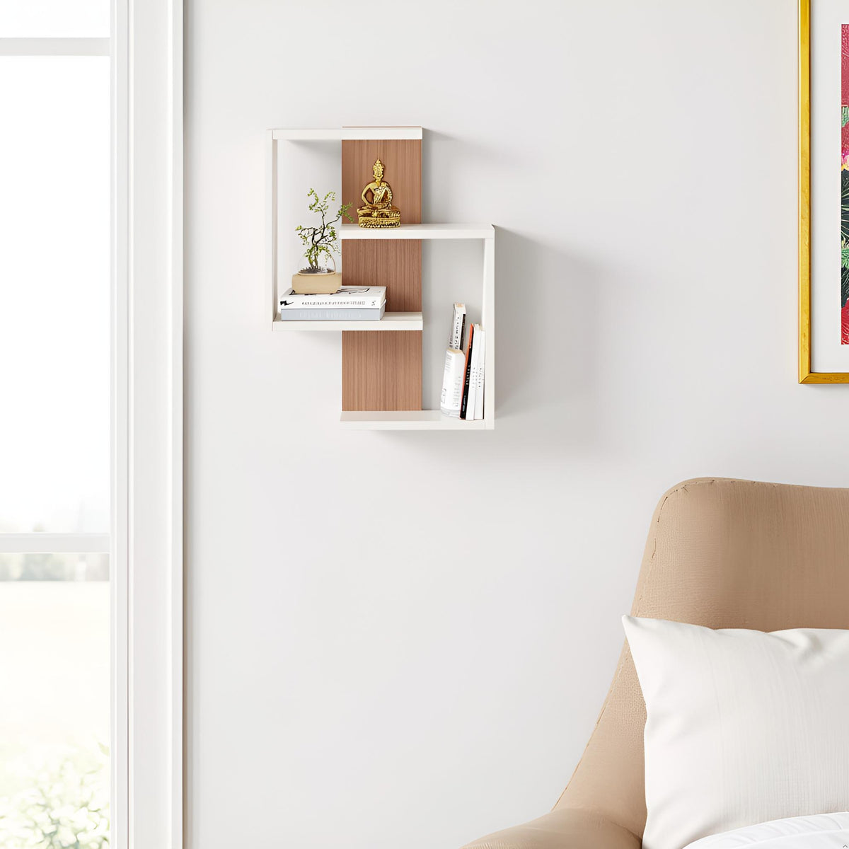 Wall-Mounted Wooden Modern Wall Shelf For Home – Furneaser Adya