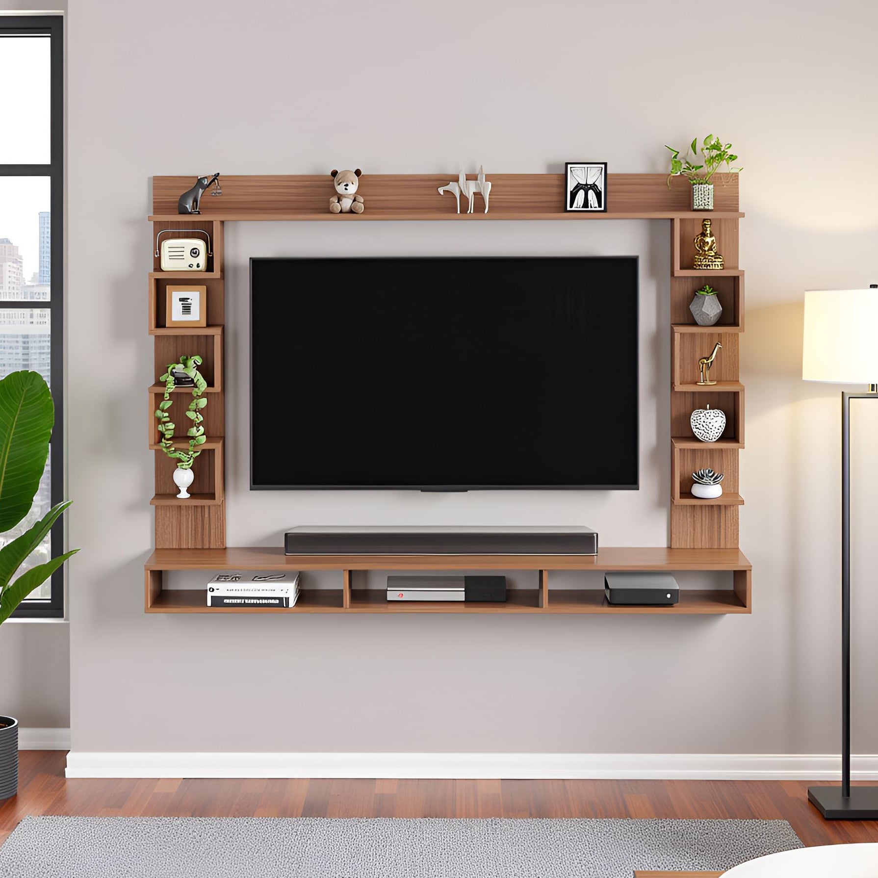 Cabiar Tv Entertainment Unit, Cabinet, Showcase, Stand For 55 Inch TV (Exotic Teak)