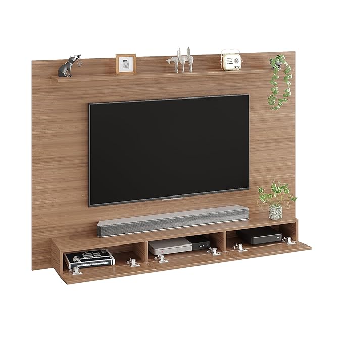 FURNEASER Kashvi Engineering Wood Floor Standing TV Entertainment Unit Set Top Box Stand/TV Cabinet with Shelves for Books & Décor Display Unit, Upto 55 Inches (White) (Copy)