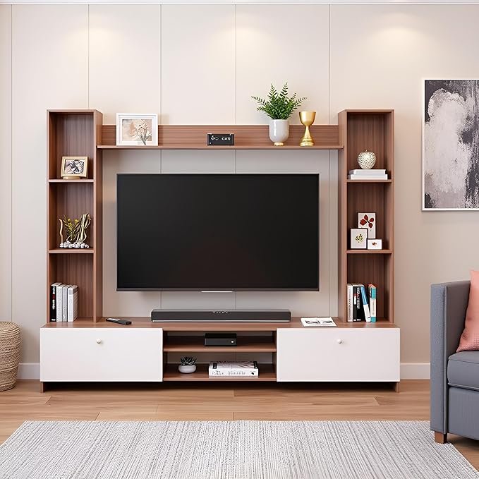 Fits up to 50 in TVs (Exotic Teak & White 50")