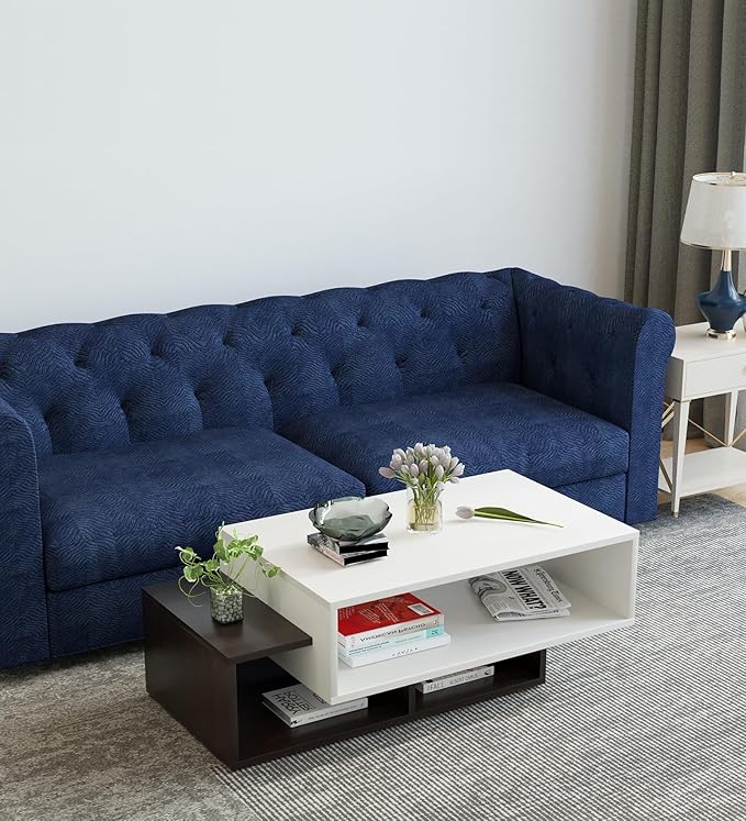 Rectangle Coffee Table for Home & Office (White & Wenge Finish)