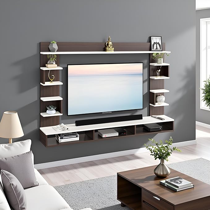FURNEASER Steven Engineered Wood Wall Mount TV Unit/Set Top Box Stand with Display Shelves/Modern Tv Rack/Cabinet/Showcase for 43 inch TV (W) (Copy)