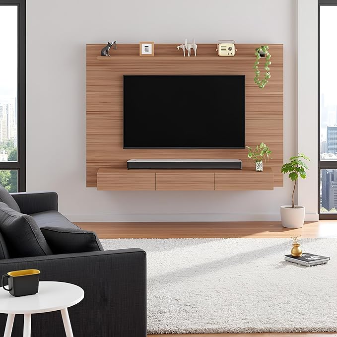 FURNEASER Kashvi Engineering Wood Floor Standing TV Entertainment Unit Set Top Box Stand/TV Cabinet with Shelves for Books & Décor Display Unit, Upto 55 Inches (White) (Copy)