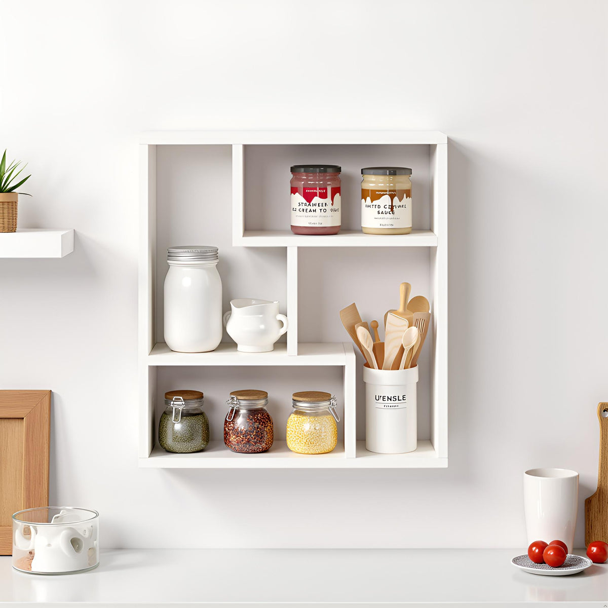 Wall-Mounted Wooden Modern Kitchen Rack For Home – Furneaser Ominus