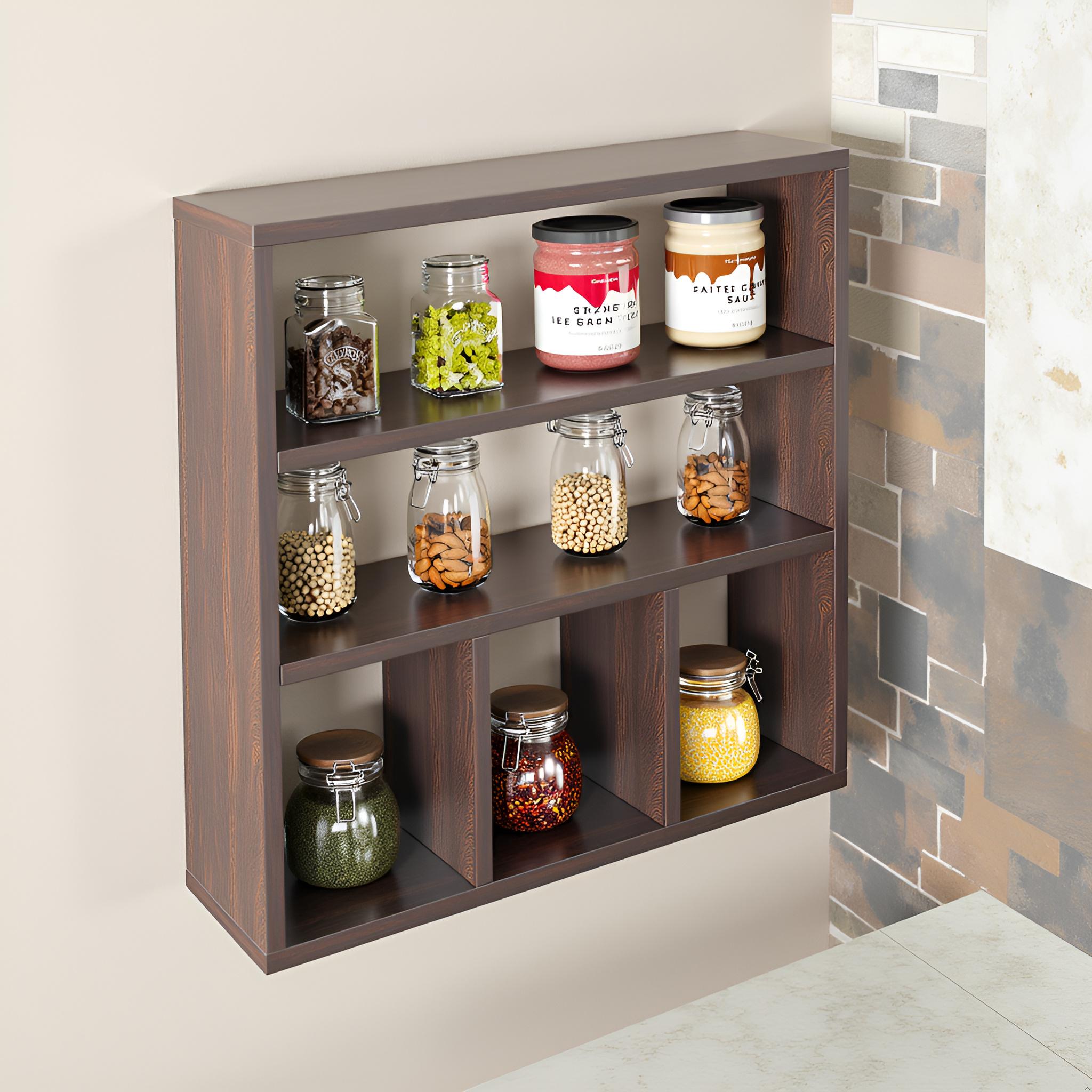 Wall-Mounted Wooden Modern Kitchen Rack For Home – Furneaser Teusa