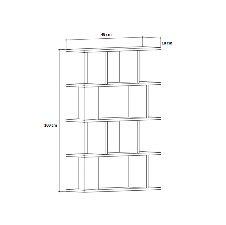 Collet Wooden Book Shelf for Books, Book Shelf Rack for Home Library, Corner Shelf for Living Room, Study Room & Office Furniture (Wenge & White)