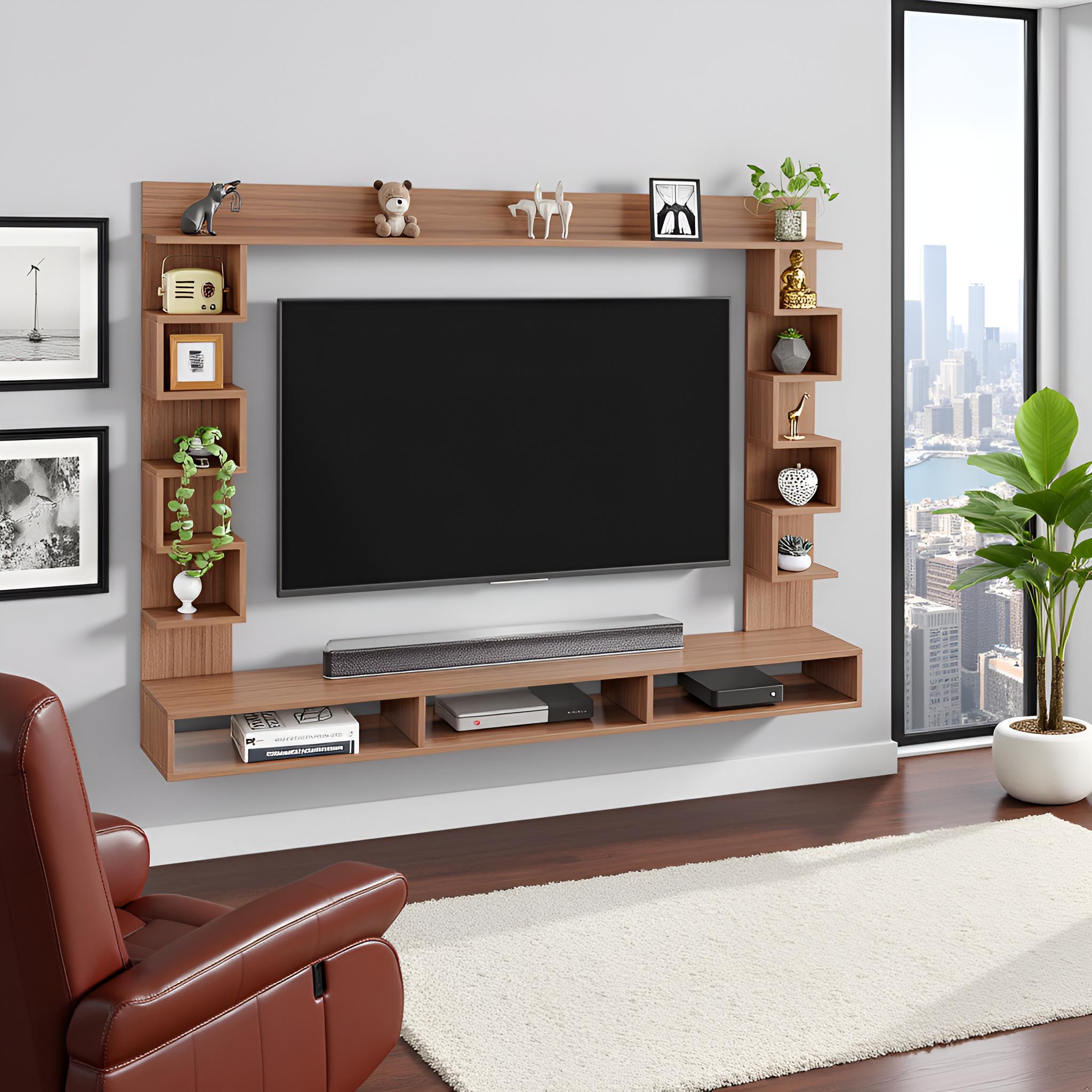 Cabiar Tv Entertainment Unit, Cabinet, Showcase, Stand For 55 Inch TV (Exotic Teak)