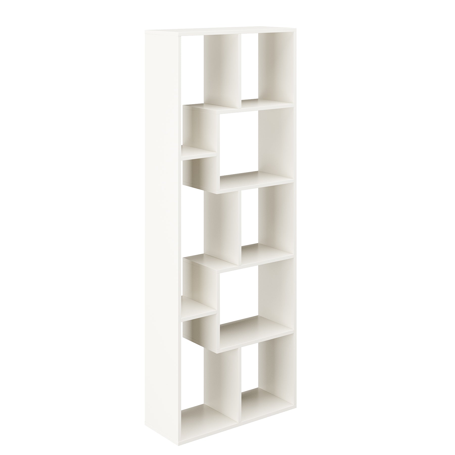 Medina Wooden Book Shelf for Books, Book Shelf Rack for Home Library, Corner Shelf for Living Room, Study Room & Office Furniture (White)