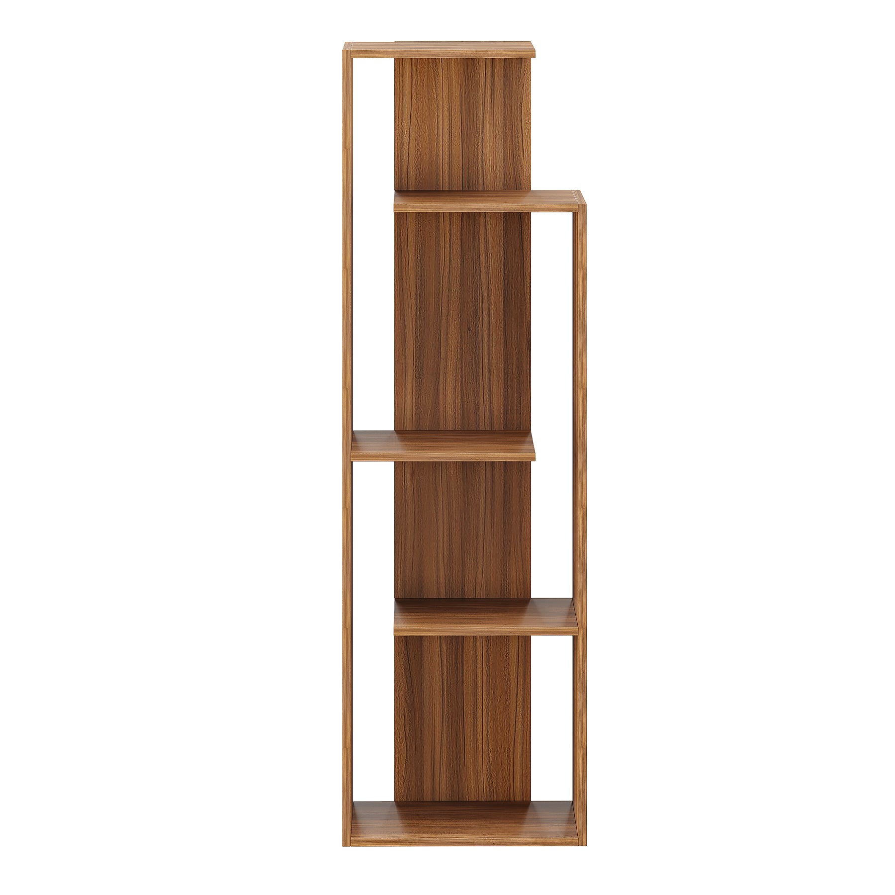 Carren Wooden Book Shelf for Books, Book Shelf Rack for Home Library, Corner Shelf for Living Room, Study Room & Office Furniture (Exotic Teak)