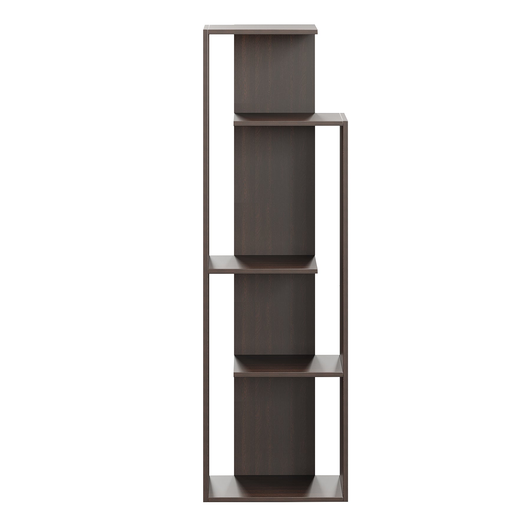 Carren Wooden Book Shelf for Books, Book Shelf Rack for Home Library, Corner Shelf for Living Room, Study Room & Office Furniture (Wenge)
