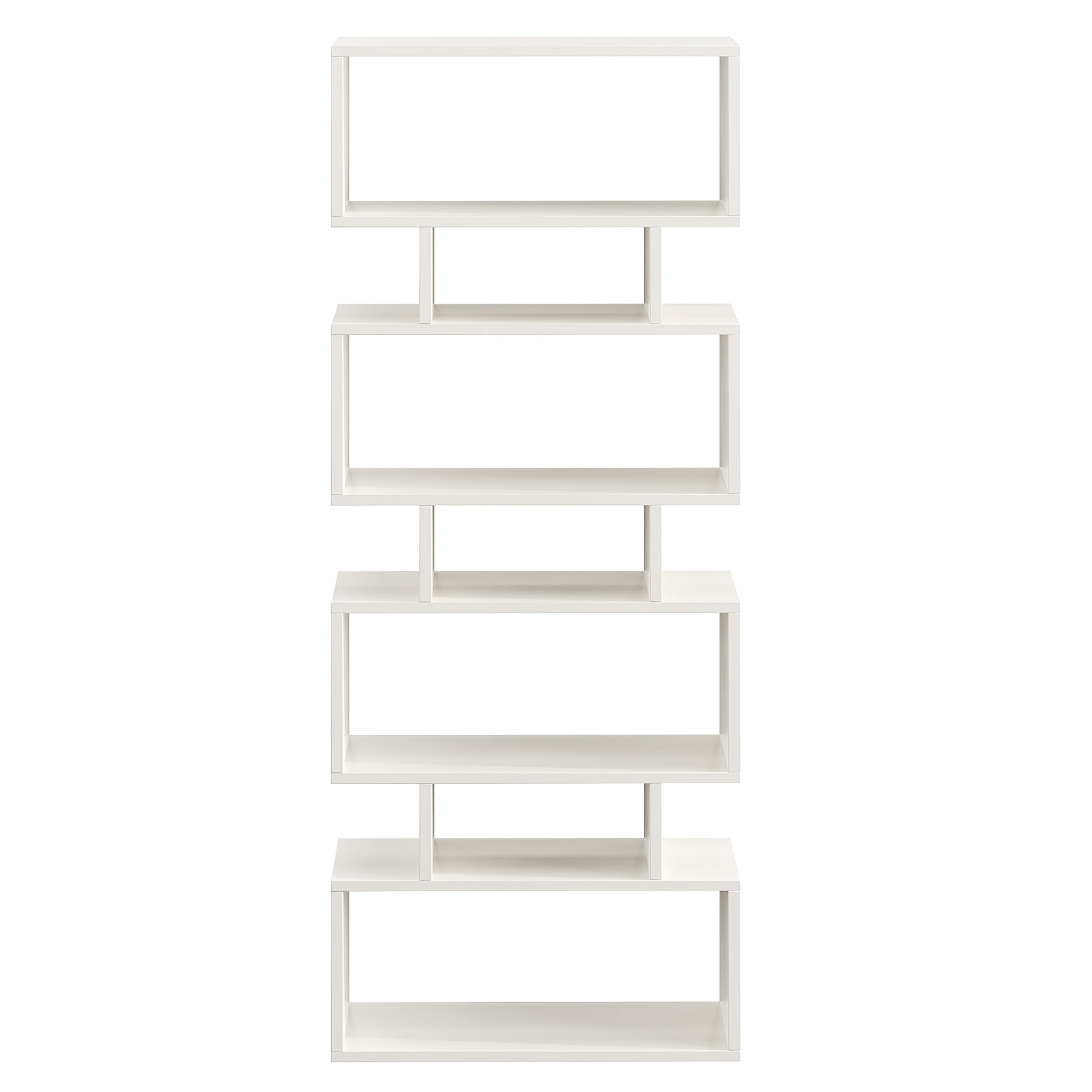 Forrel Wooden Book Shelf for Books, Book Shelf Rack for Home Library, Corner Shelf for Living Room, Study Room & Office Furniture (White)