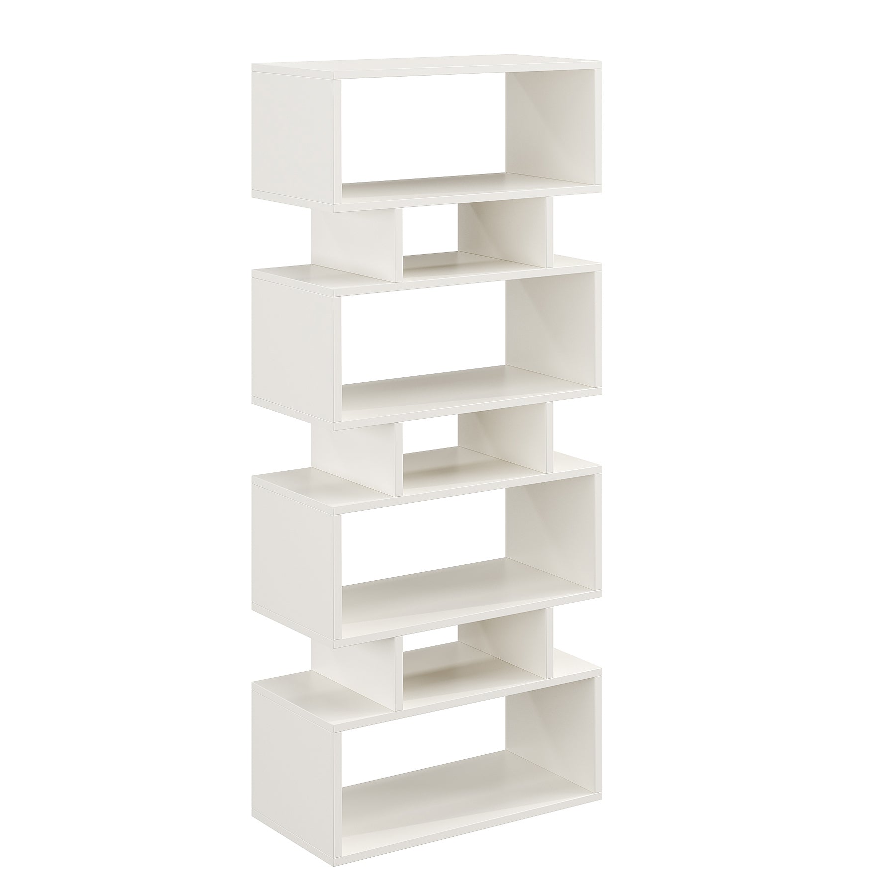 Forrel Wooden Book Shelf for Books, Book Shelf Rack for Home Library, Corner Shelf for Living Room, Study Room & Office Furniture (White)