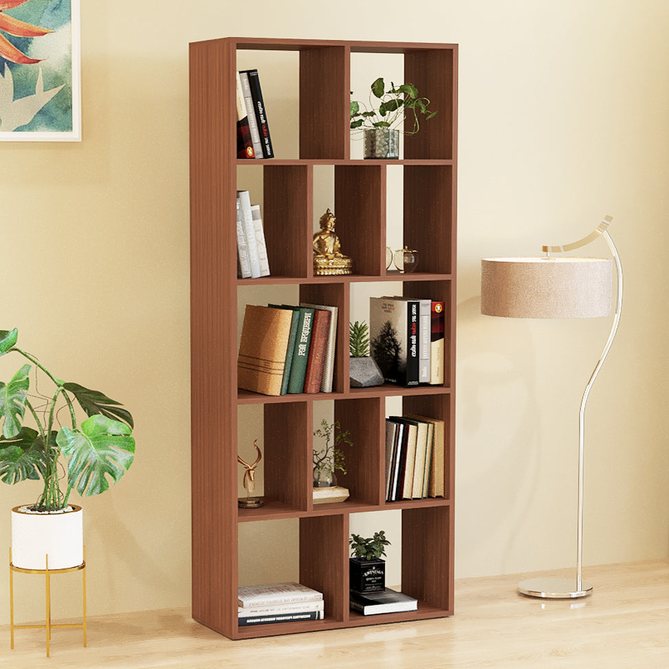Hallen Wooden Book Shelf for Books, Book Shelf Rack for Home Library, Corner Shelf for Living Room, Study Room & Office Furniture (Exotic Teak)