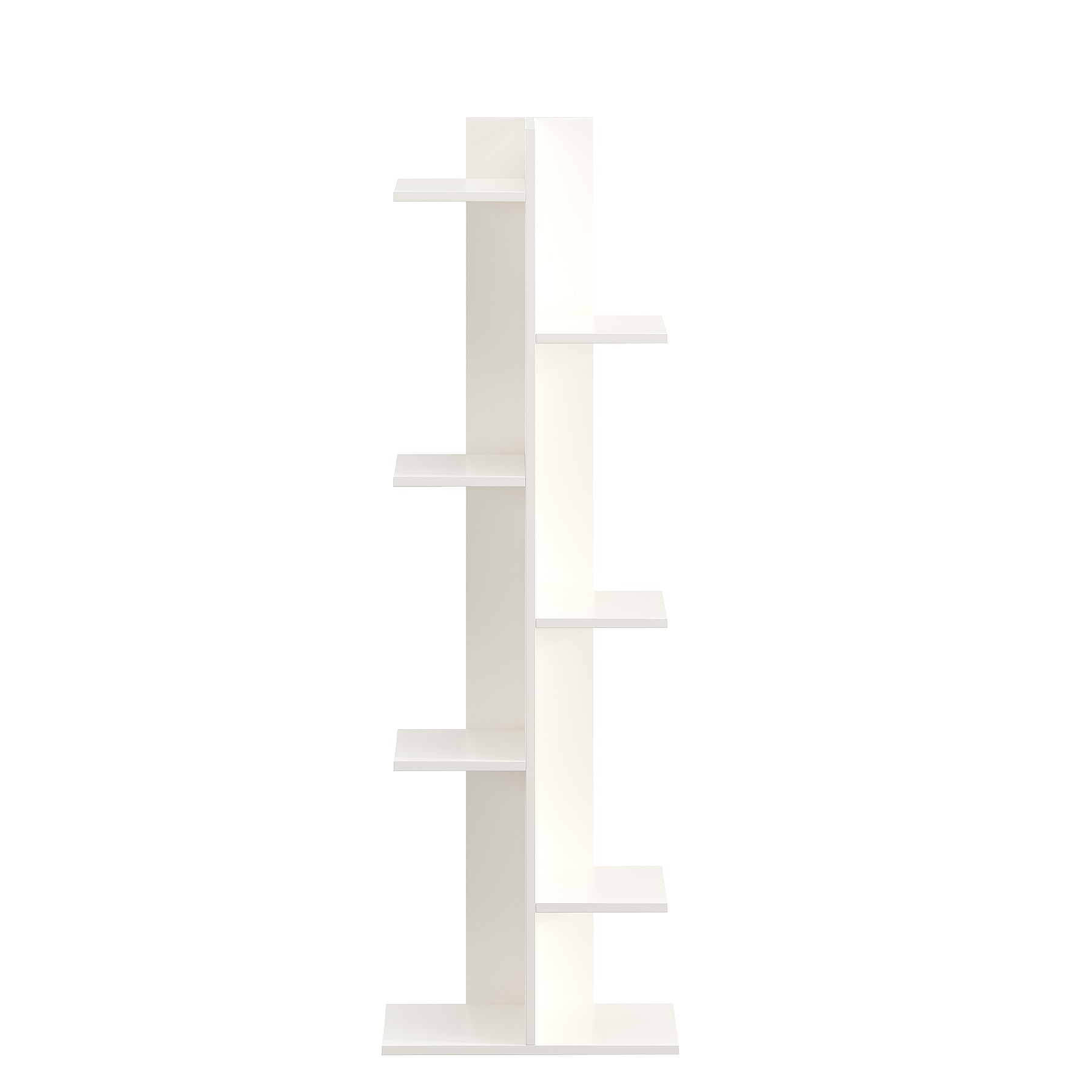 Harvel Wooden Book Shelf for Books, Book Shelf Rack for Home Library, Corner Shelf for Living Room, Study Room & Office Furniture (White)
