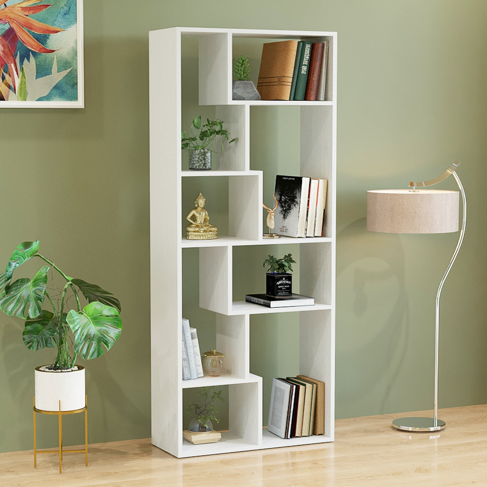 Krimson Wooden Book Shelf for Books, Book Shelf Rack for Home Library, Corner Shelf for Living Room, Study Room & Office Furniture (White)