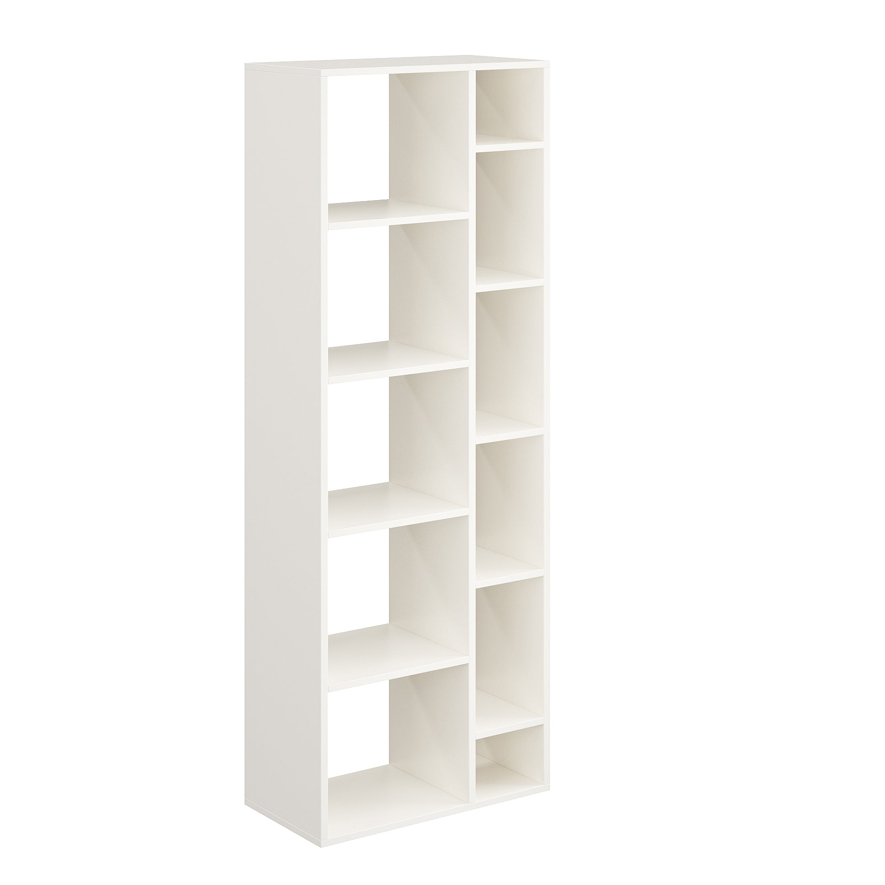 Lancy Wooden Book Shelf for Books, Book Shelf Rack for Home Library, Corner Shelf for Living Room, Study Room & Office Furniture (White)