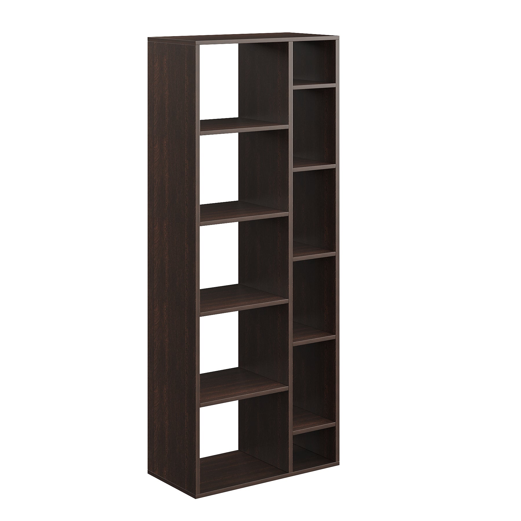 Lancy Wooden Book Shelf for Books, Book Shelf Rack for Home Library, Corner Shelf for Living Room, Study Room & Office Furniture (Wenge)