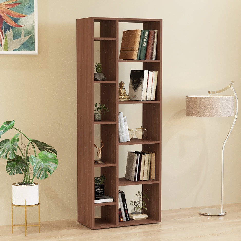 Lancy Wooden Book Shelf for Books, Book Shelf Rack for Home Library, Corner Shelf for Living Room, Study Room & Office Furniture (Exotic Teak)