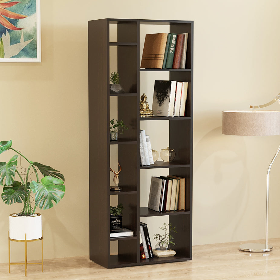 Lancy Wooden Book Shelf for Books, Book Shelf Rack for Home Library, Corner Shelf for Living Room, Study Room & Office Furniture (Wenge)