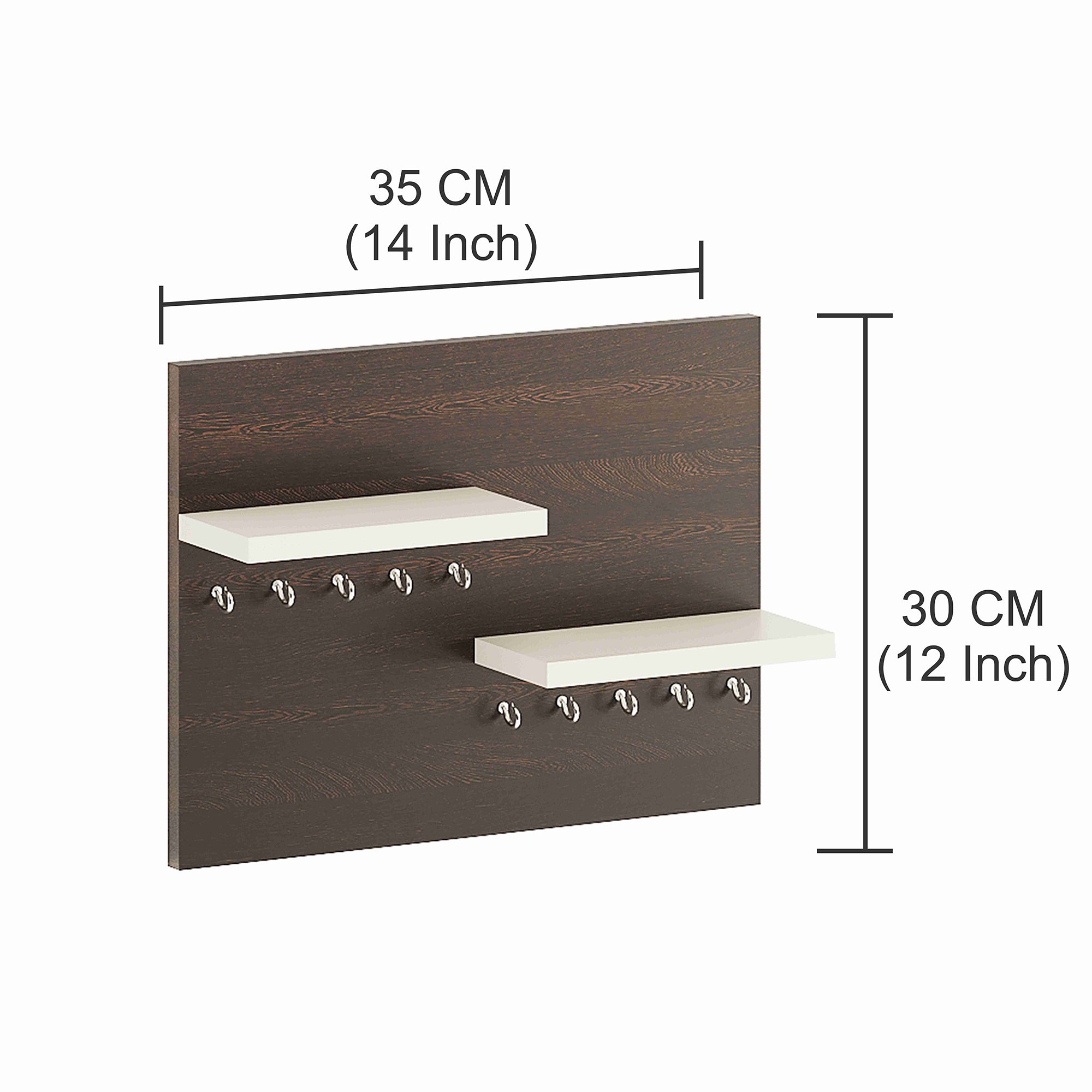 Sassy Wall Hanging Key Chain Holder, Decorative Item (Wenge & White)