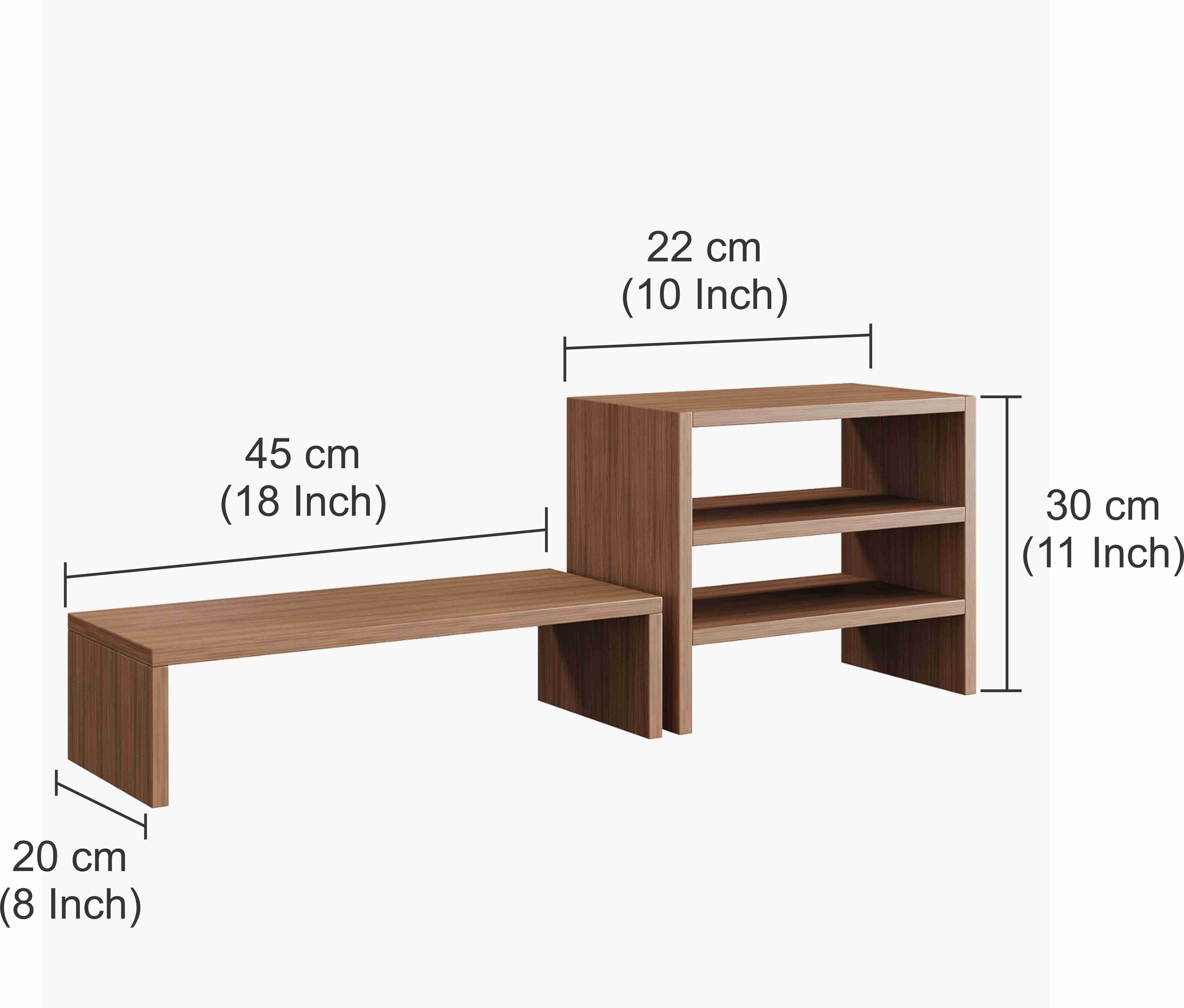 Densi Wooden Monitor Stand Organizer Desktop Organizer Monitor Riser Laptop Stand