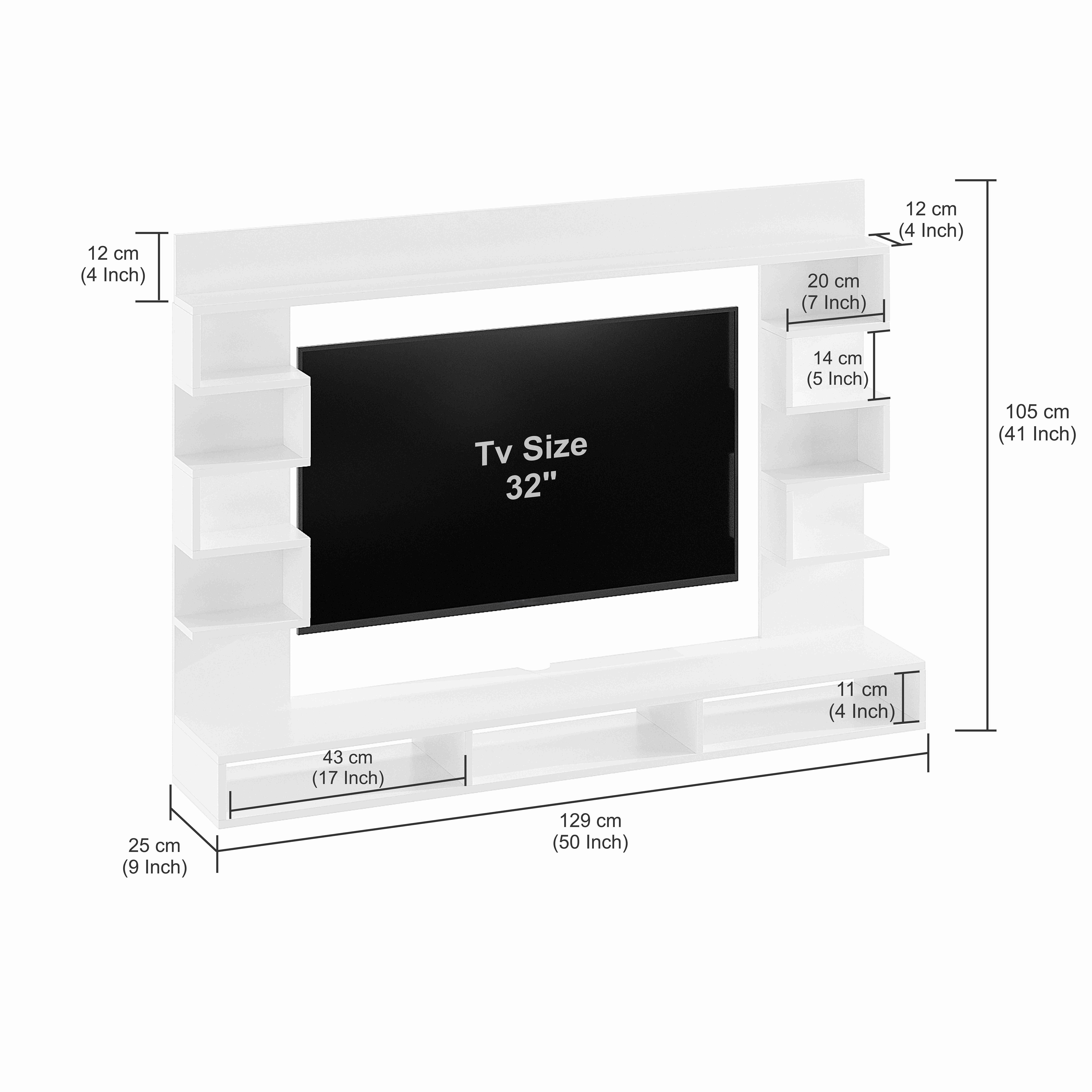 Wall Mounted TV Unit 32 Inch | Modern TV Panel – Furneaser Cabiar