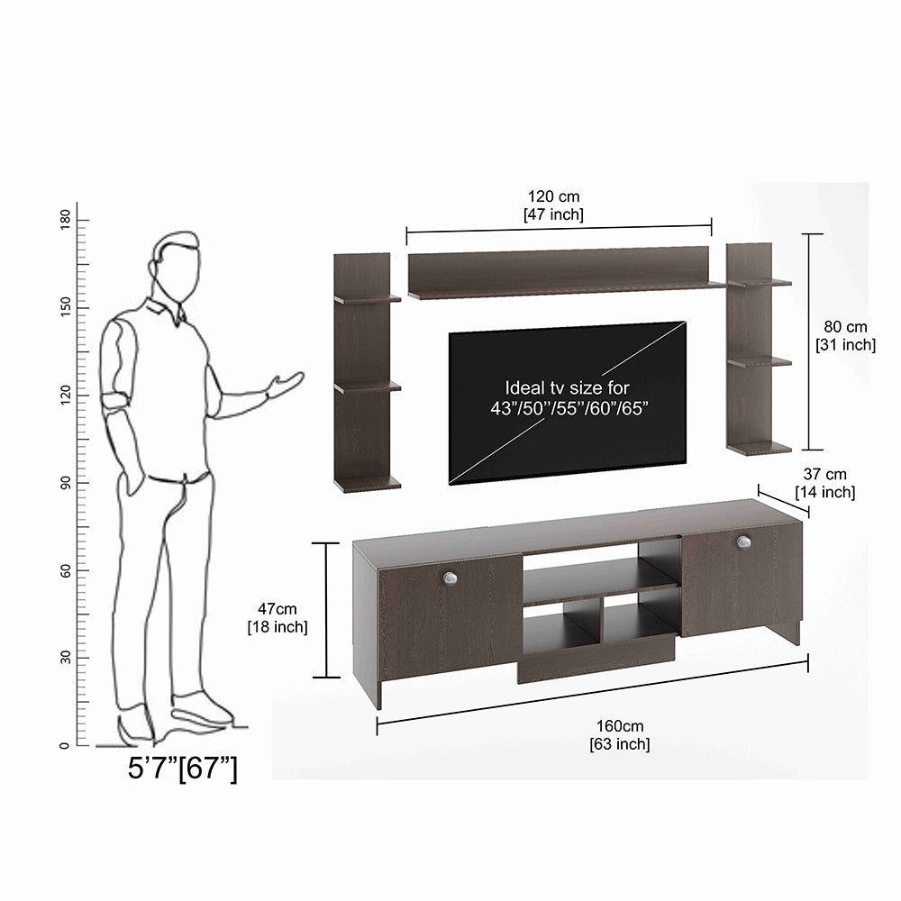Samnor Tv Entertainment Unit, Cabinet, Showcase, Stand for 65 inch Tv