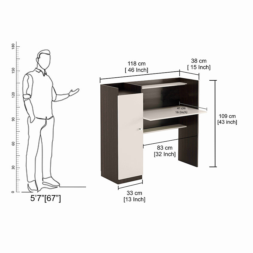 Florian Study Table, Computer Desk, WFH Office Table with Storage