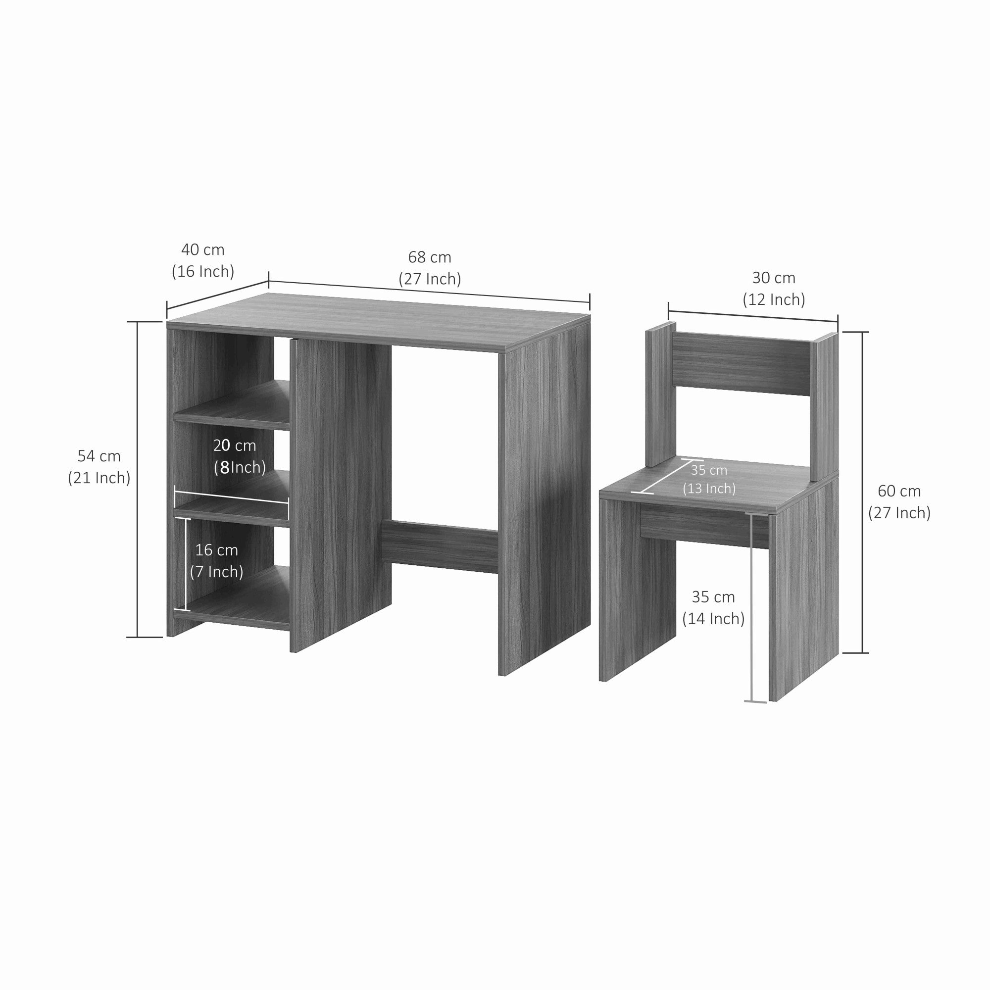 Furneaser Harper Study Table for Students & Home Office, Wooden Comput