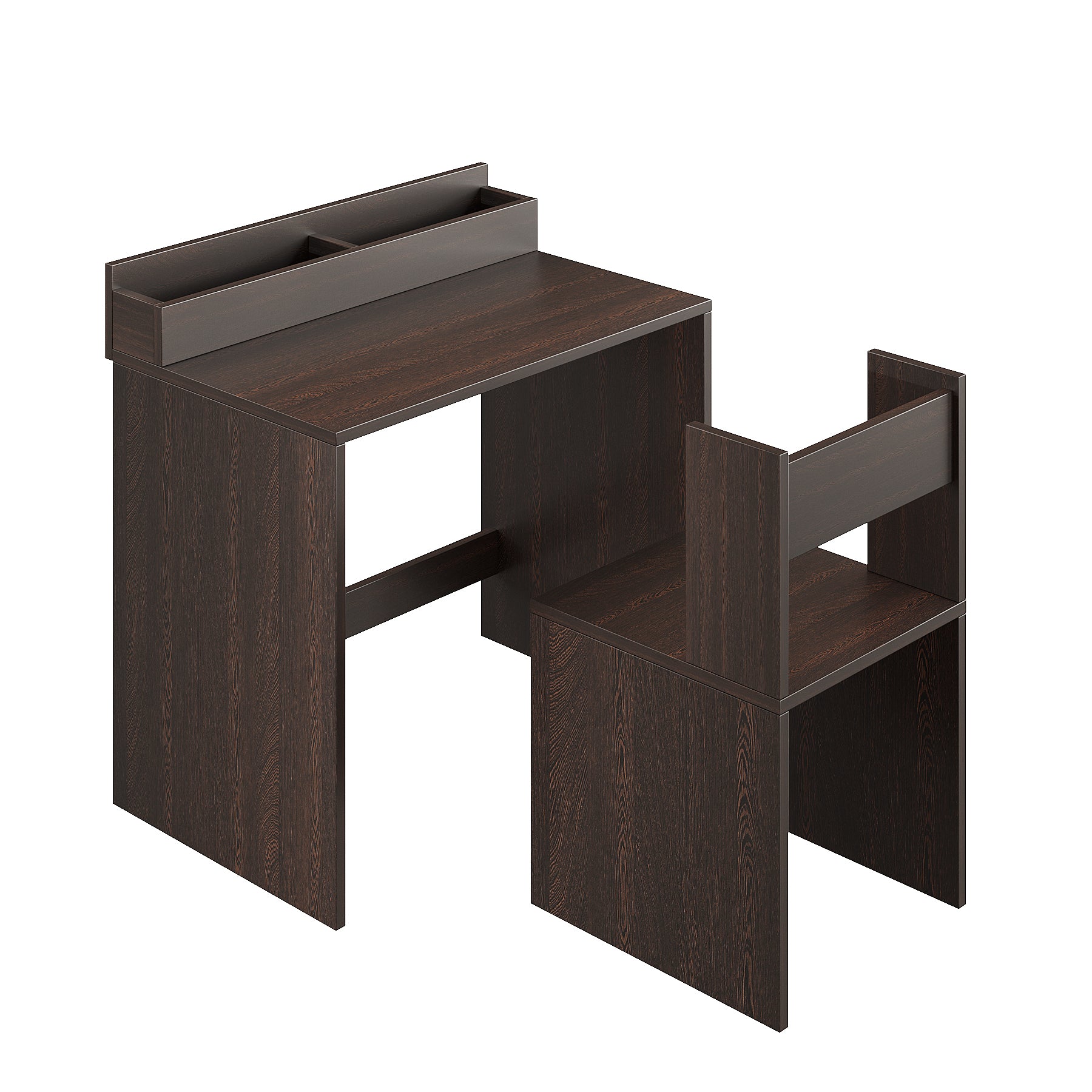 Jasper Engineered Wood Light Weight Study Table & Chair Set with Storage for 3-12 Years Kids, Medium Size Kids Desk Set Upto 60kgs Weight Capacity - DIY Installation (Wenge))
