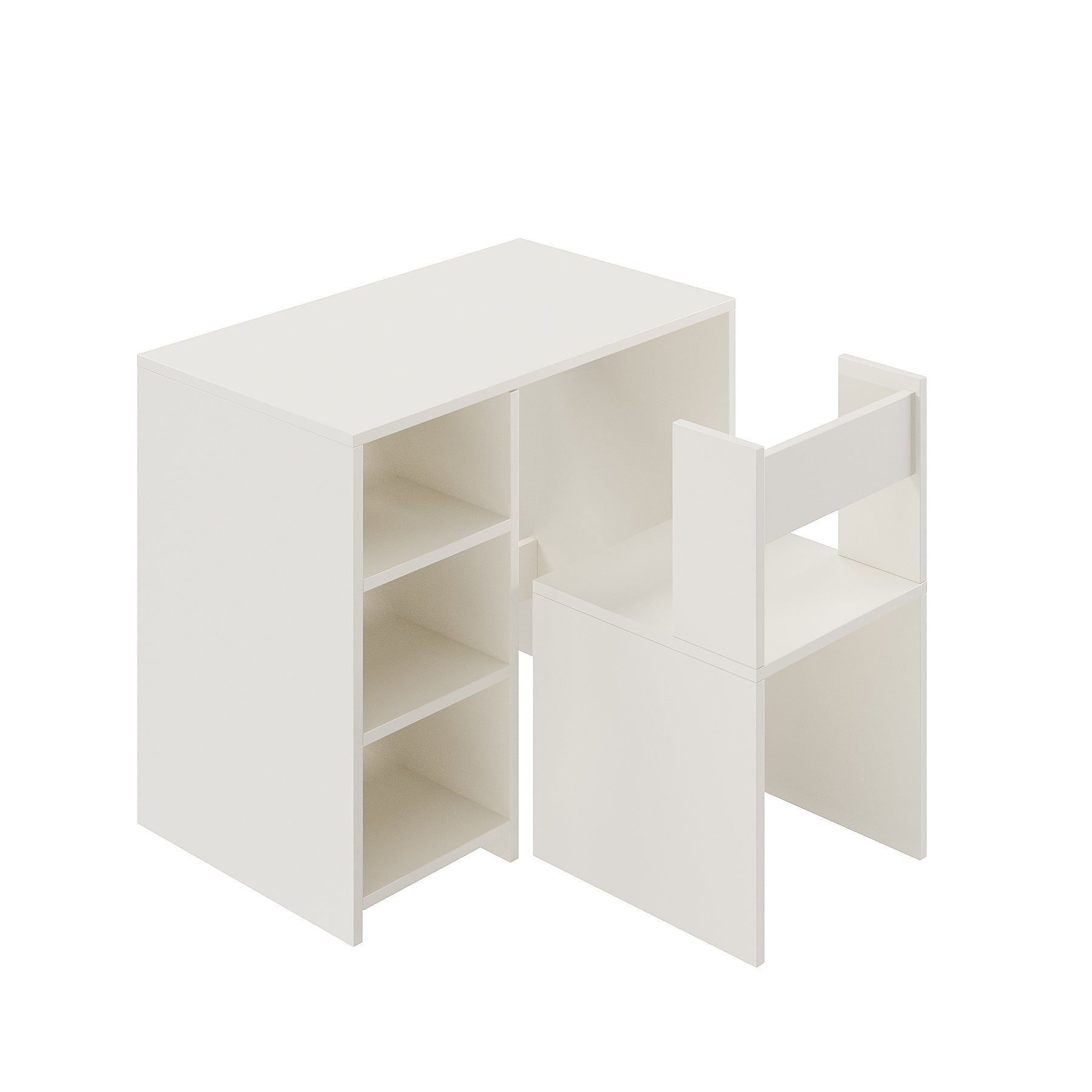 Harper Engineered Wood Light Weight Study Table & Chair Set with Storage for 3-12 Years Kids, Medium Size Kids Desk Set Upto 60kgs Weight Capacity - DIY Installation (White)