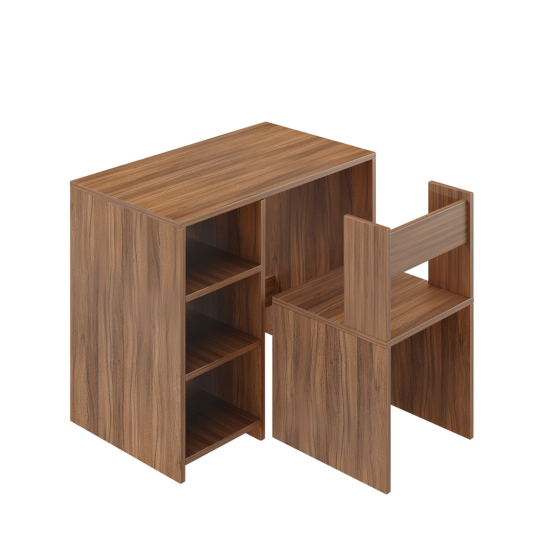 Harper Engineered Wood Light Weight Study Table & Chair Set with Storage for 3-12 Years Kids, Medium Size Kids Desk Set Upto 60kgs Weight Capacity - DIY Installation (Exotic Teak)