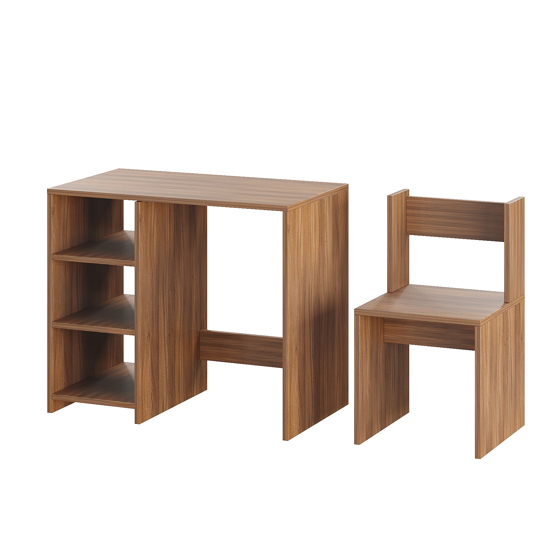 Harper Engineered Wood Light Weight Study Table & Chair Set with Storage for 3-12 Years Kids, Medium Size Kids Desk Set Upto 60kgs Weight Capacity - DIY Installation (Exotic Teak)