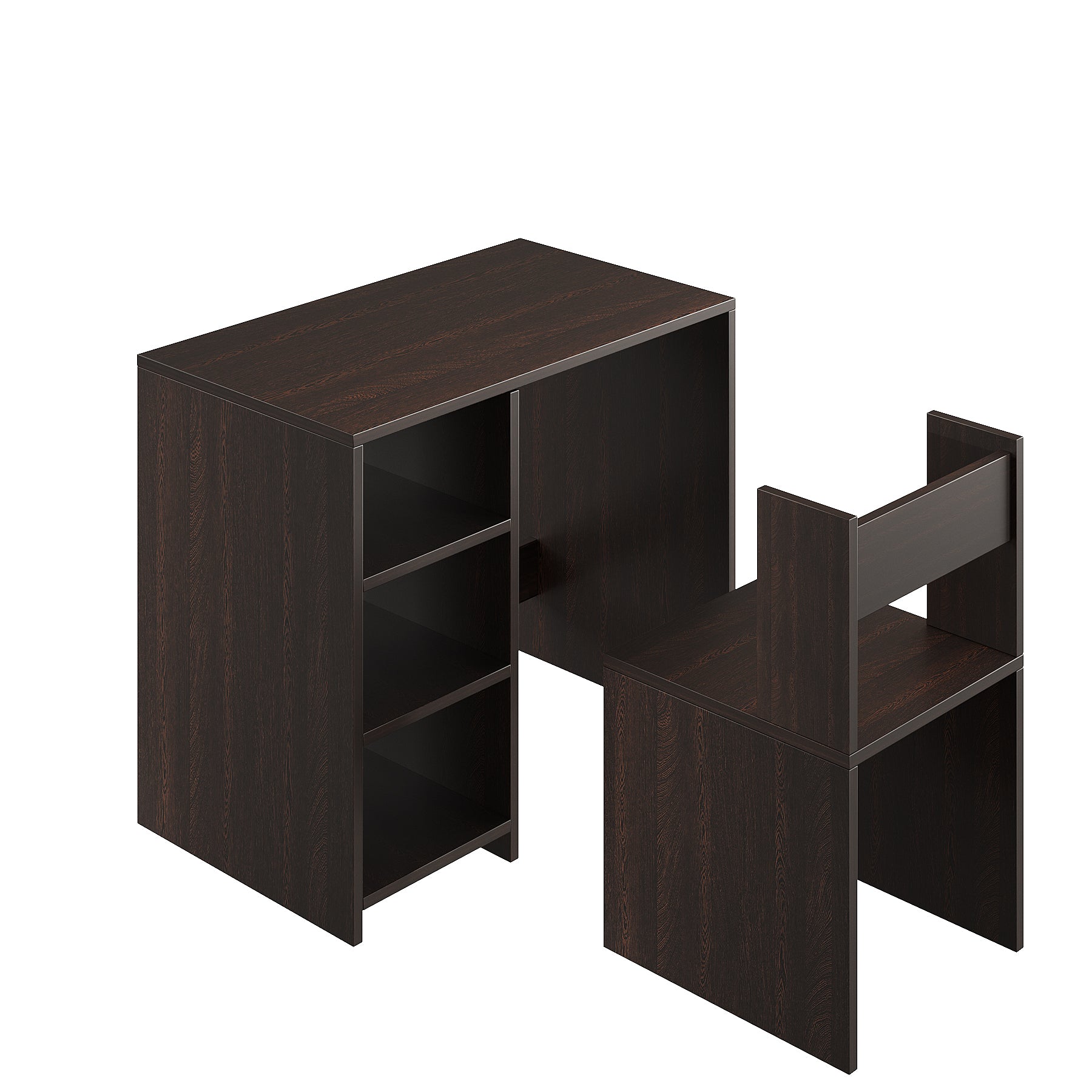 Harper Engineered Wood Light Weight Study Table & Chair Set with Storage for 3-12 Years Kids, Medium Size Kids Desk Set Upto 60kgs Weight Capacity - DIY Installation (Wenge)