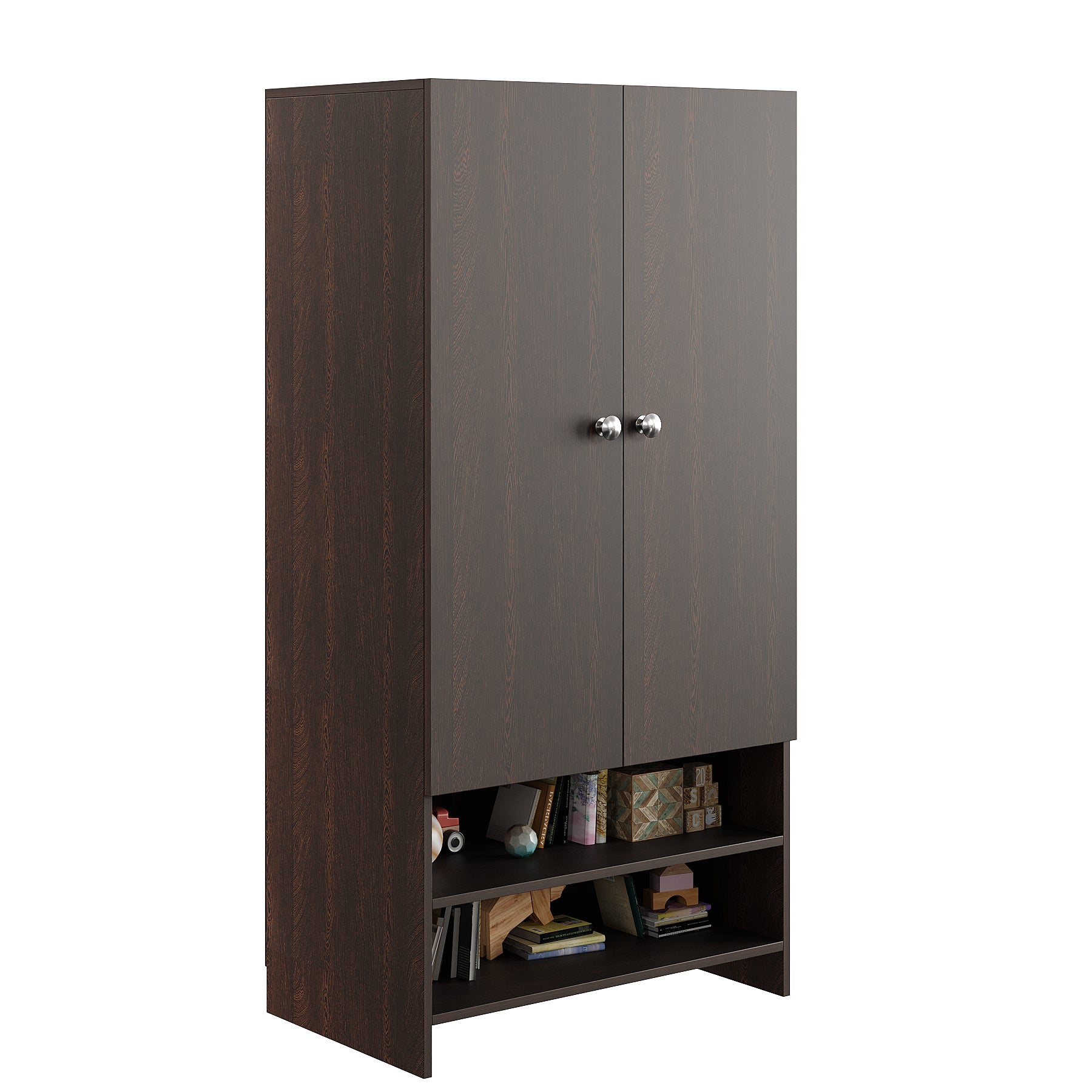 WOODWIDER Yosha Wardrobe for Kids, Baby Almirah for Clothes, Baby Storage Organizer, Cupboard for Clothes, Kids Wardrobe for Clothes/Toys/Books (Wenge)