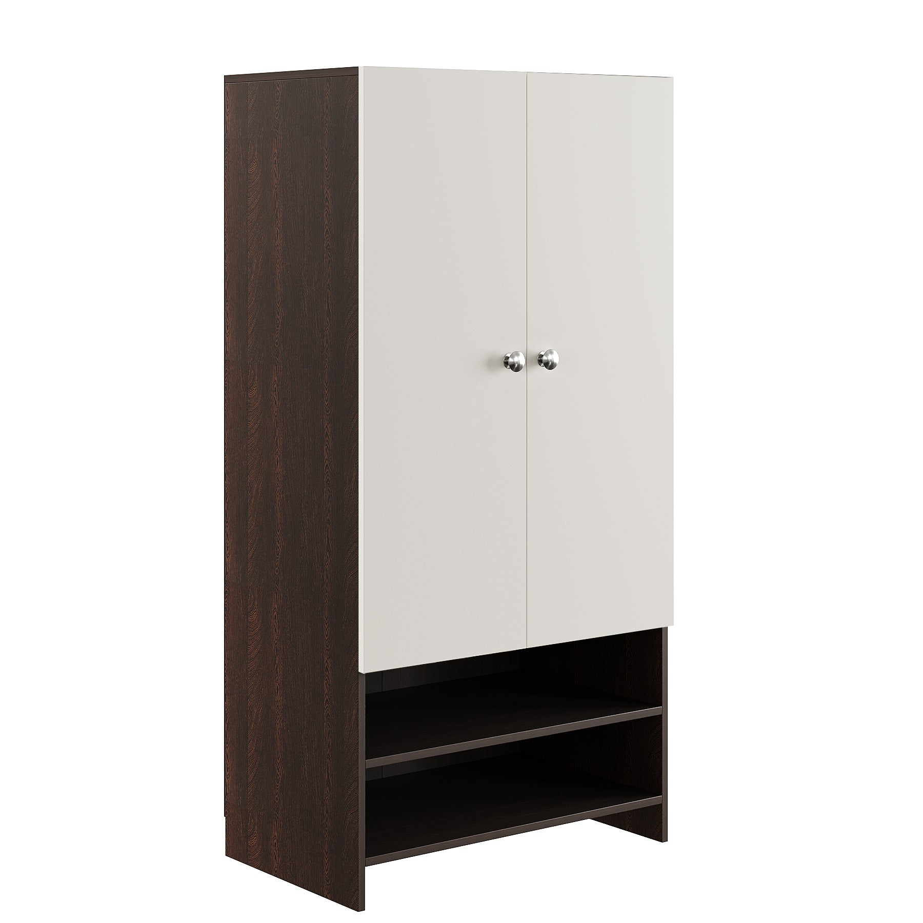 WOODWIDER Yosha Wardrobe for Kids, Baby Almirah for Clothes, Baby Storage Organizer, Cupboard for Clothes, Kids Wardrobe for Clothes/Toys/Books (Wenge & White)