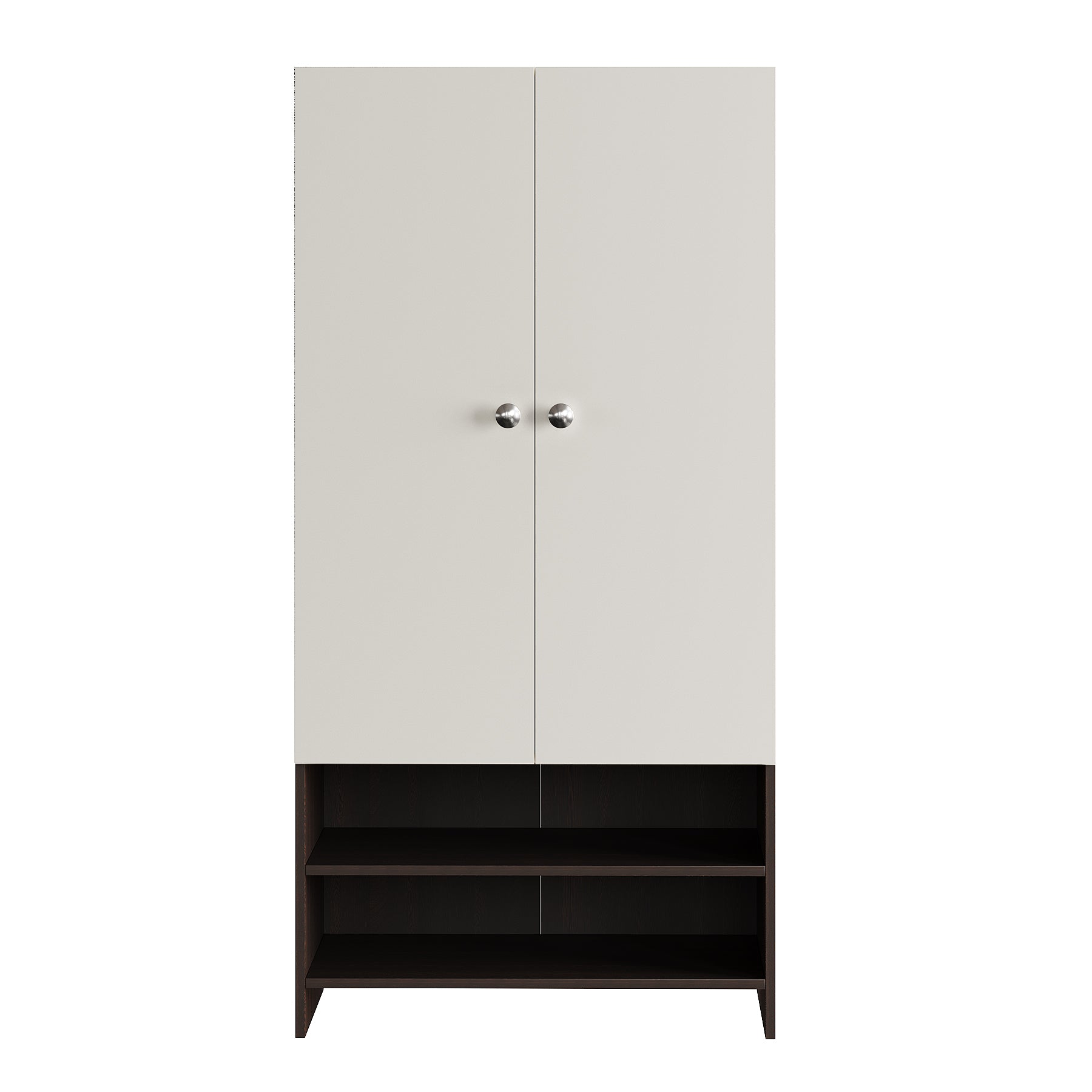 WOODWIDER Yosha Wardrobe for Kids, Baby Almirah for Clothes, Baby Storage Organizer, Cupboard for Clothes, Kids Wardrobe for Clothes/Toys/Books (Wenge & White)