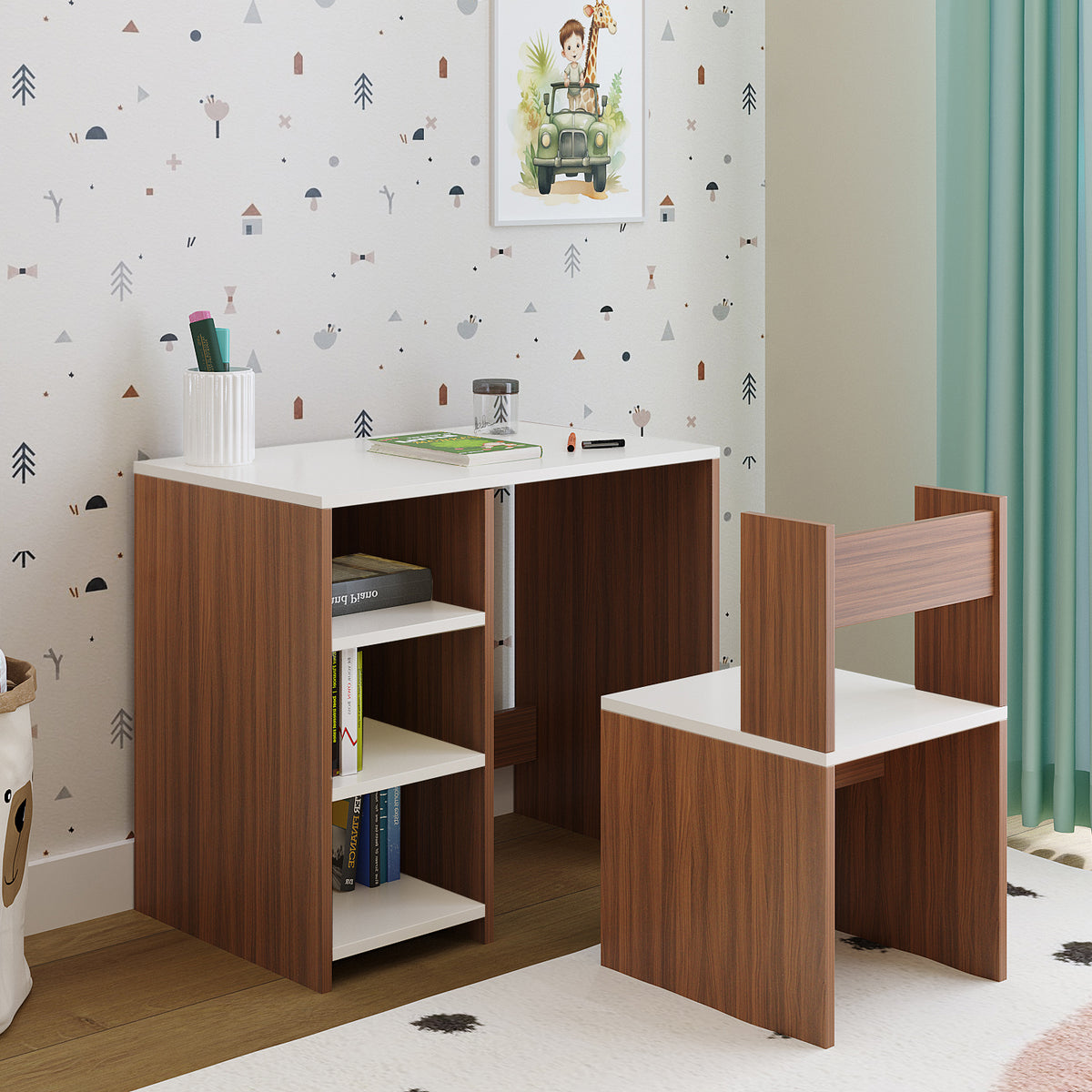 Floor-Standing Wooden Modern Study Table For Home – Furneaser Harper