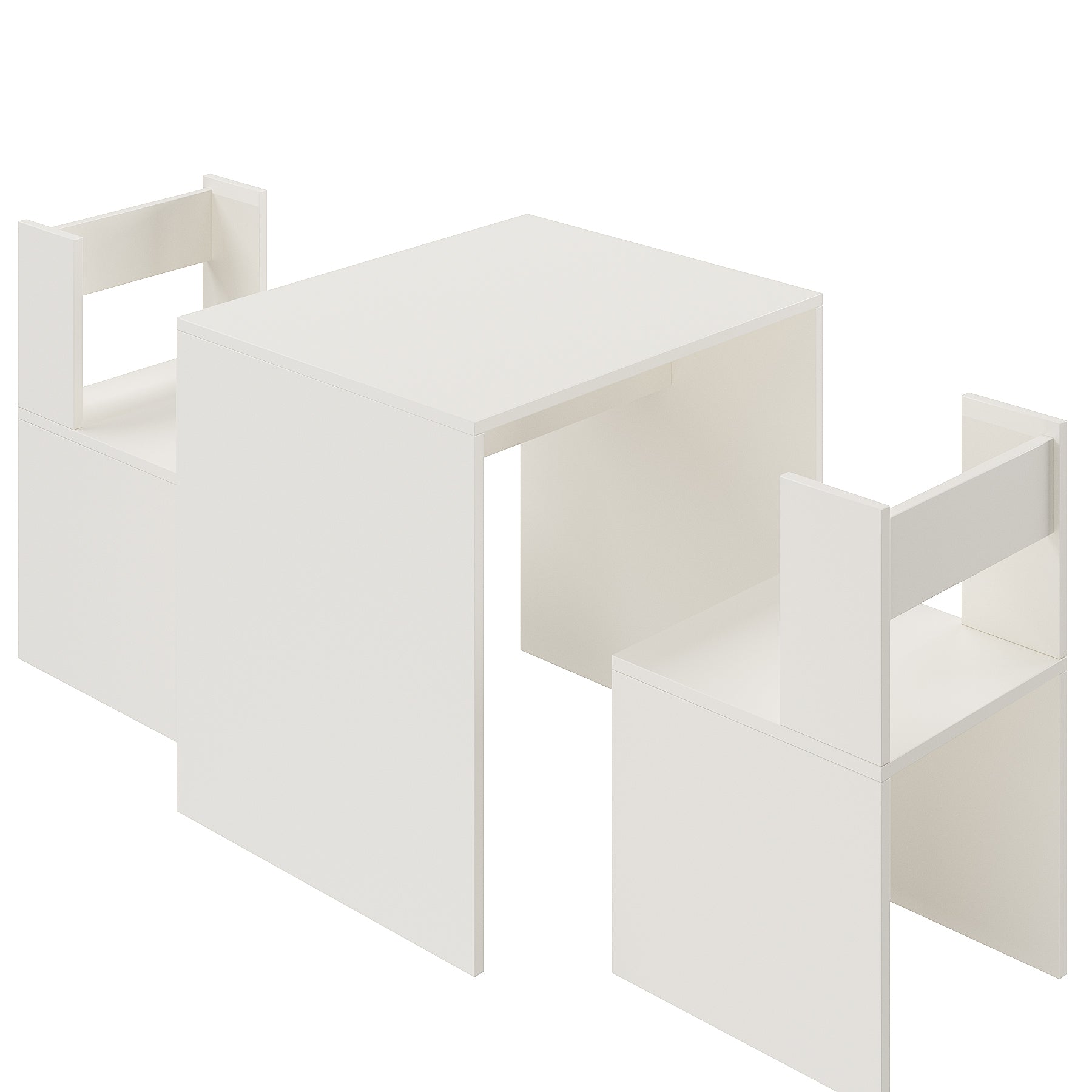 Emma Engineered Wood Light Weight Study Table & Chair Set with Storage for 3-12 Years Kids, Medium Size Kids Desk Set Upto 60kgs Weight Capacity - DIY Installation (White)