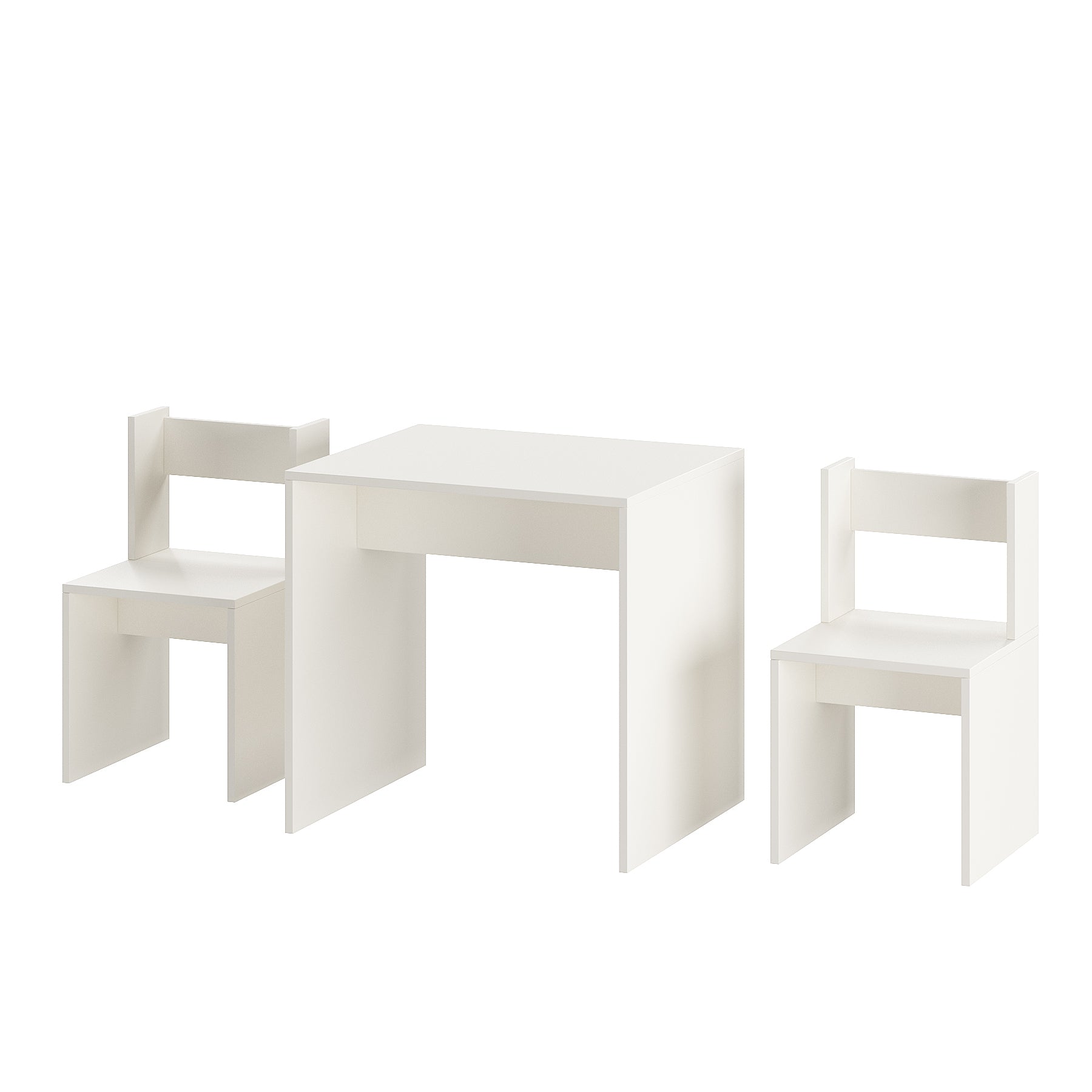Emma Engineered Wood Light Weight Study Table & Chair Set with Storage for 3-12 Years Kids, Medium Size Kids Desk Set Upto 60kgs Weight Capacity - DIY Installation (White)