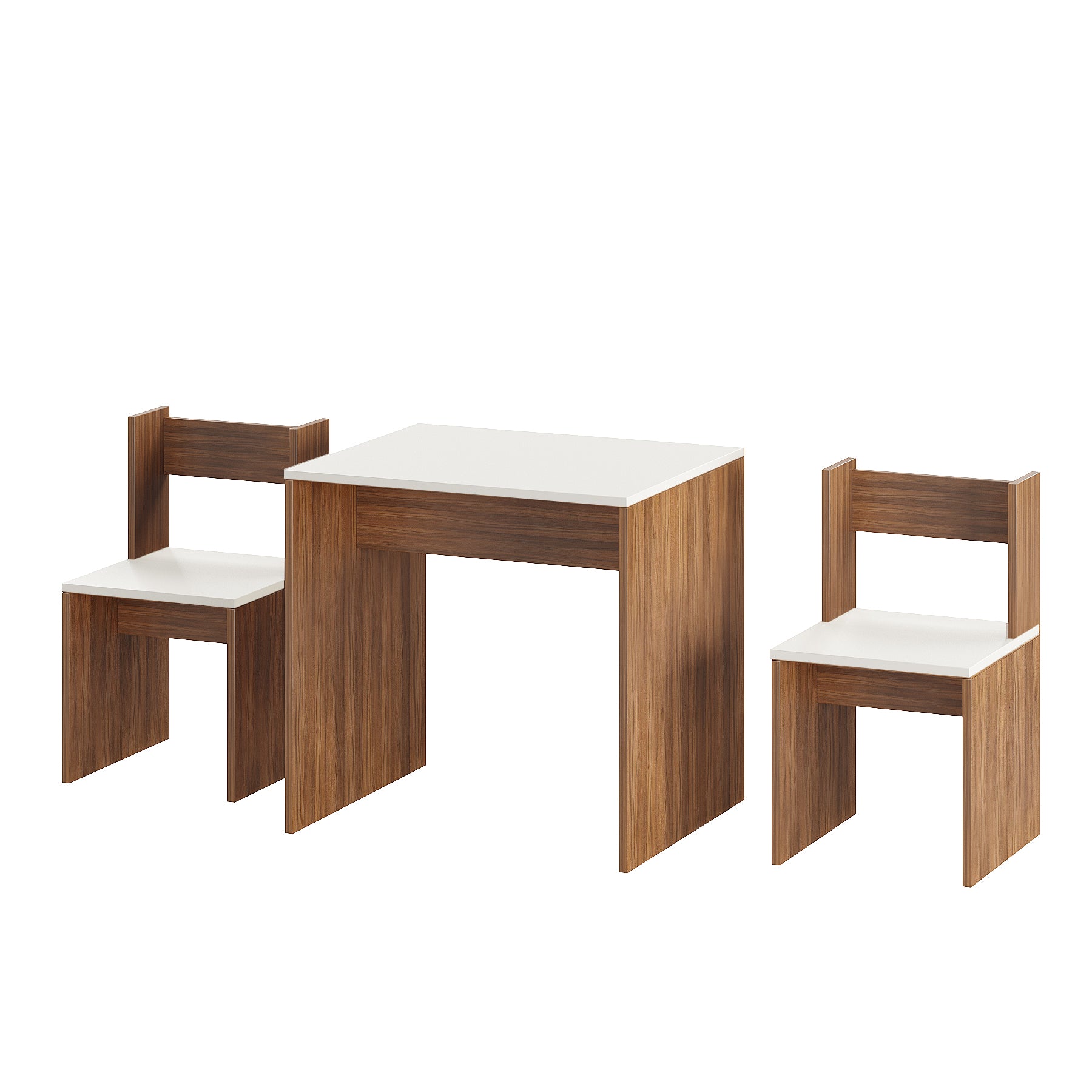 Emma Engineered Wood Light Weight Study Table & Chair Set with Storage for 3-12 Years Kids, Medium Size Kids Desk Set Upto 60kgs Weight Capacity - DIY Installation (Exotic teak & White)